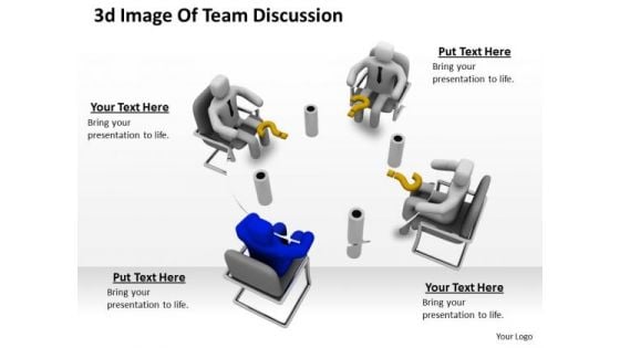 Business Strategy Plan Template 3d Image Of Team Discussion Characters