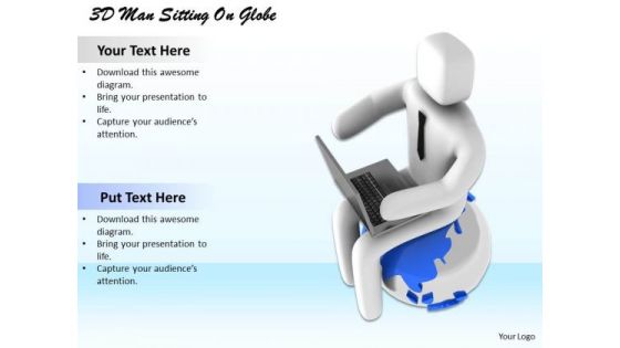 Business Strategy Plan Template 3d Man Sitting On Globe Characters