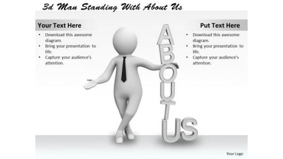 Business Strategy Plan Template 3d Man Standing With About Characters Business Strategy Plan Template 3d Man Standing With About Characters