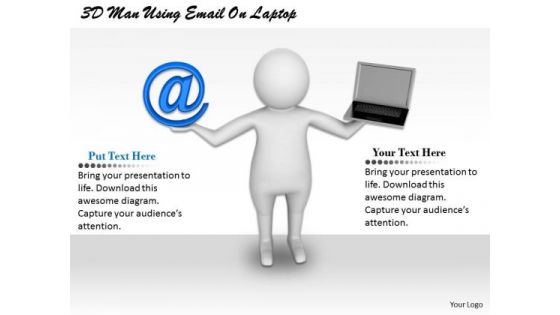 Business Strategy Plan Template 3d Man Using Email On Laptop Characters