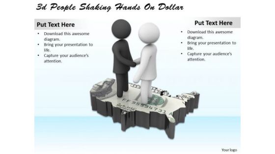 Business Strategy Plan Template 3d People Shaking Hands On Dollar Concepts