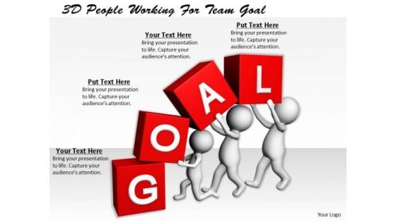 Business Strategy Plan Template 3d People Working For Team Goal Adaptable Concepts