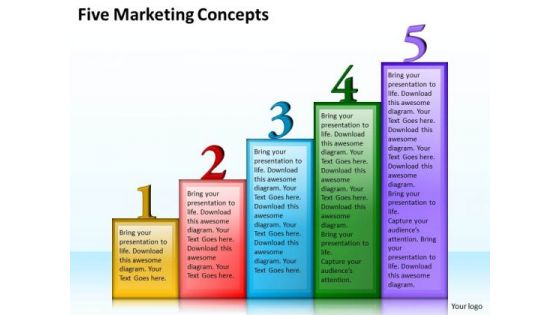 Business Strategy Plan Template Five Marketing Concepts Strategic Ppt Slide