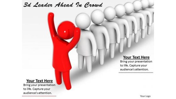 Business Strategy Planning 3d Leader Ahead Crowd Concepts