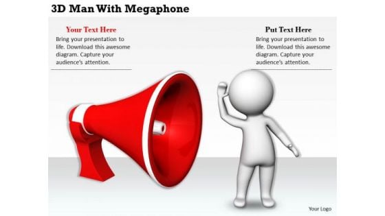 Business Strategy Planning 3d Man With Megaphone Concept