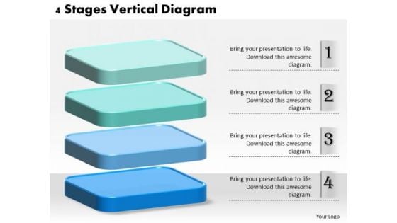 Business Strategy Planning 4 Stages Vertical Diagram Project Management Ppt Slide