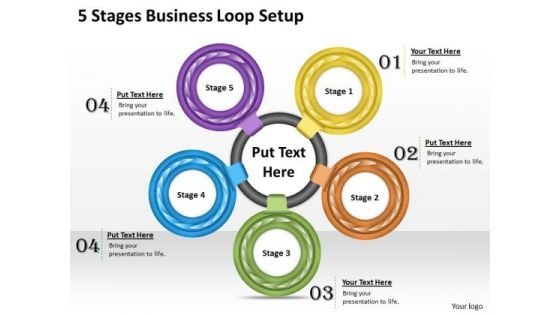 Business Strategy Planning 5 Stages Loop Setup Project Management Ppt Slide