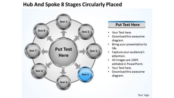 Business Strategy Planning Hub And Spoke 8 Stages Circularly Placed Develop