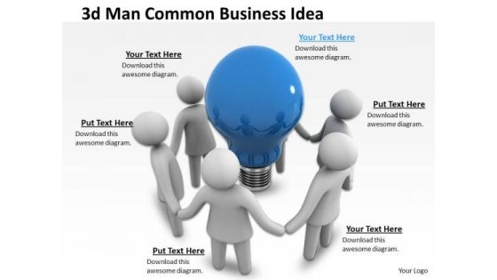 Business Strategy Process 3d Man Common Idea Character Models