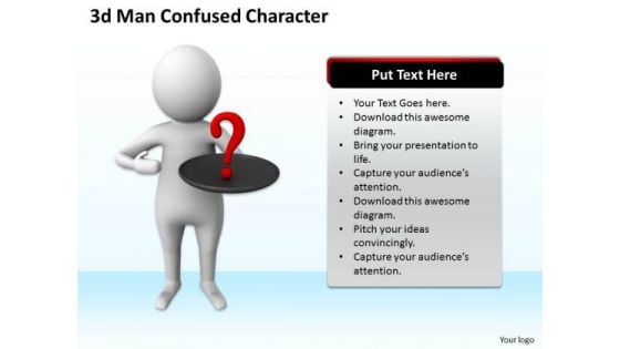 Business Strategy Process 3d Man Confused Character Models