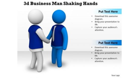 Business Strategy Process 3d Man Shaking Hands Character