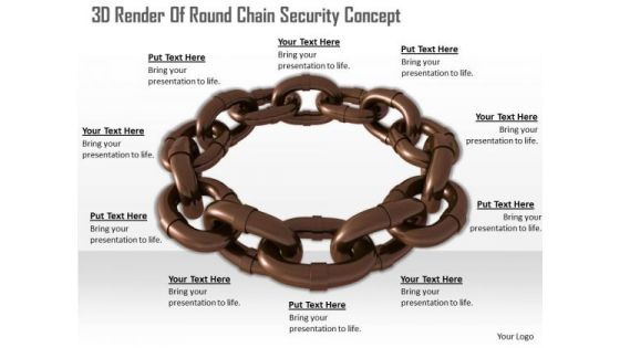 Business Strategy Process 3d Render Of Round Chain Security Concept Icons Images