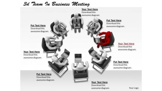 Business Strategy Process 3d Team Meeting Characters