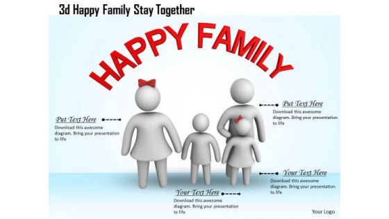 Business Strategy Review 3d Happy Family Stay Together Basic Concepts