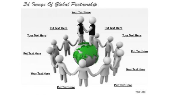 Business Strategy Review 3d Image Of Global Partnership Concepts