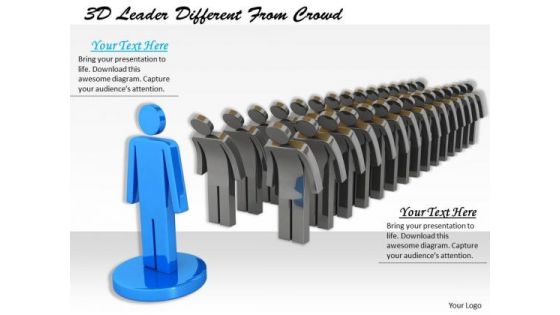 Business Strategy Review 3d Leader Different From Crowd Concept