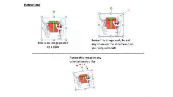 Business Strategy Review 3d People With Gift Box Concept Statement