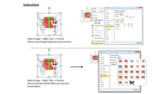 Business Strategy Review 3d People With Gift Box Concept Statement