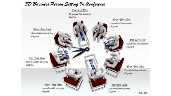 Business Strategy Review 3d Person Sitting Conference Character Modeling