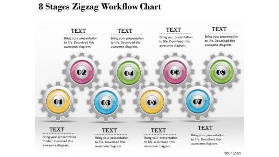 Business Strategy Review 8 Stages Zigzag Workflow Chart Change Management Ppt Slide