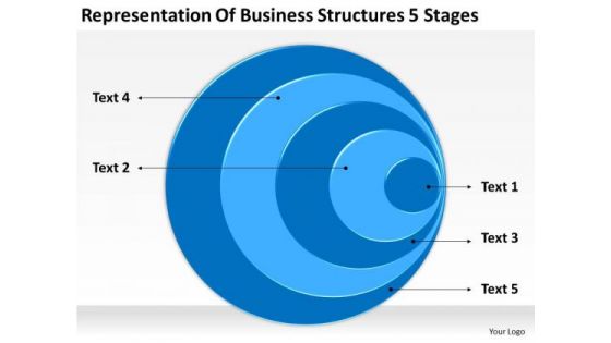 Business Structures 5 Stages Writing Plan Outline PowerPoint Slides