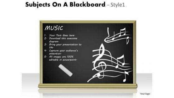 Business Subjects On A Blackboard 1 PowerPoint Slides And Ppt Diagram Templates