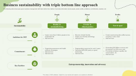 Business Sustainability With Triple Bottom Line Approach Ppt Example SS Business Sustainability With Triple Bottom Line Approach Ppt Example SS