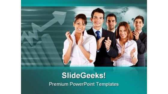 Business Team Applauding Success PowerPoint Themes And PowerPoint Slides 0511