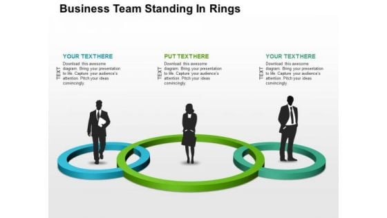 Business Team Standing In Rings PowerPoint Templates