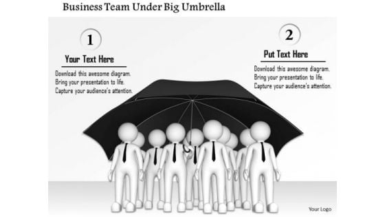 Business Team Under Big Umbrella PowerPoint Templates