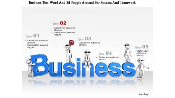 Business Text Word And 3d People Around For Success And Teamwork