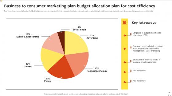 Business To Consumer Marketing Plan Budget Allocation Plan For Cost Efficiency Diagrams Pdf