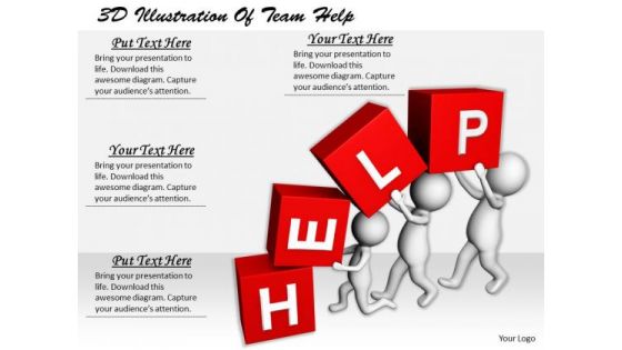 Business Unit Strategy 3d Illustration Of Team Help Concept