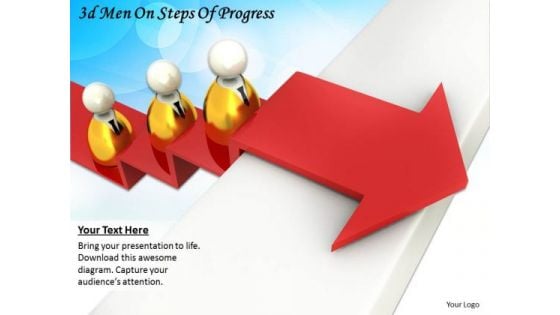 Business Unit Strategy 3d Men On Steps Of Progress Character Modeling