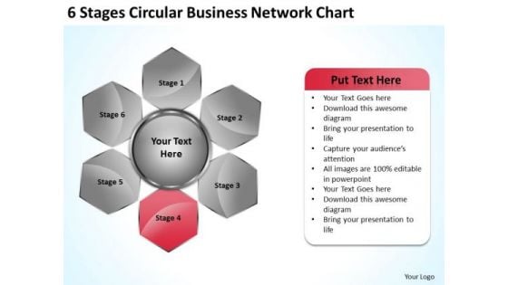 Business Unit Strategy 6 Stages Circular Network Chart Process