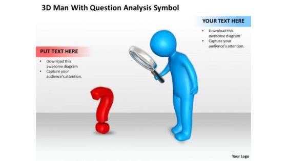 Business Use Case Diagram 3d Man With Question Analysis Symbol PowerPoint Slides