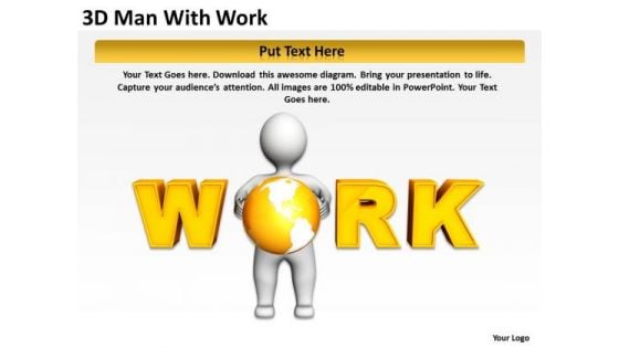 Business Use Case Diagram 3d Man With Work PowerPoint Slides