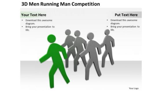 Business Use Case Diagram 3d Men Running Man Competition PowerPoint Templates