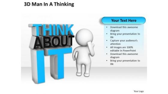 Business Use Case Diagram Example Man Thinking PowerPoint Templates Ppt Backgrounds For Slides