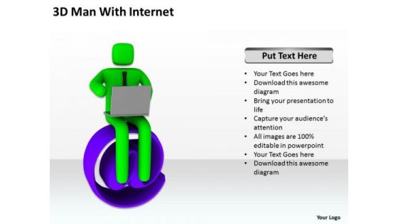 Business Use Case Diagram Example Man With Internet PowerPoint Templates Ppt Backgrounds For Slides