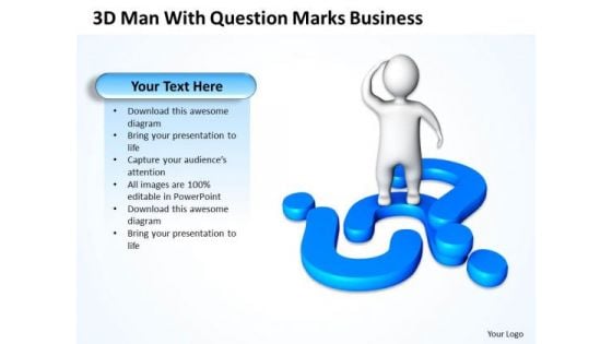 Business Use Case Diagram Question Marks New PowerPoint Presentation Slides