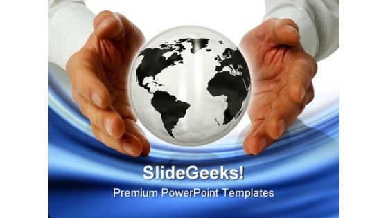 Business With Globe Handshake PowerPoint Templates And PowerPoint Backgrounds 1011