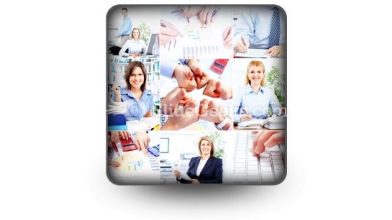 Business Woman Collage PowerPoint Icon S