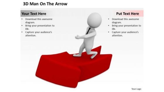 Business Workflow Diagram 3d Man On The Arrow PowerPoint Slides