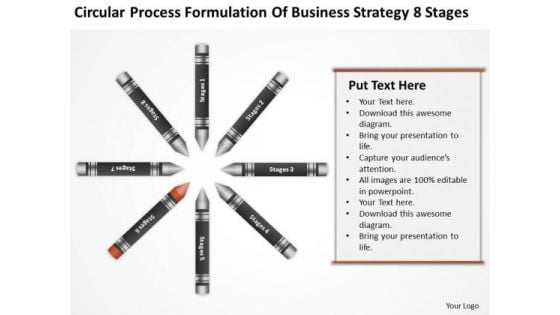 Business Workflow Diagram Formulation Of Strategy 8 Stages Ppt PowerPoint Template