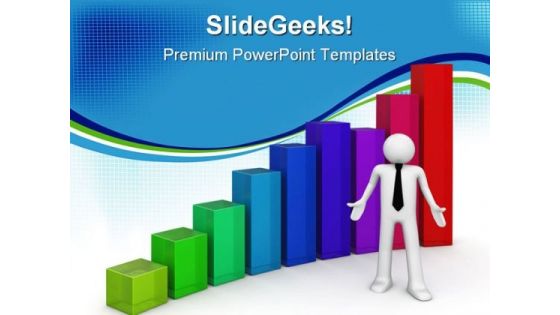 Businessman And Bar Graph Success PowerPoint Templates And PowerPoint Backgrounds 0611