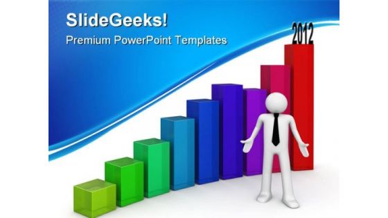 Businessman And Bar Graph Success PowerPoint Templates And PowerPoint Backgrounds 1011