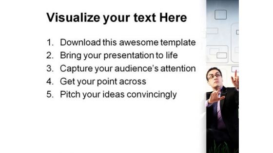 Businessman Digitizing Metaphor PowerPoint Themes And PowerPoint Slides 0411