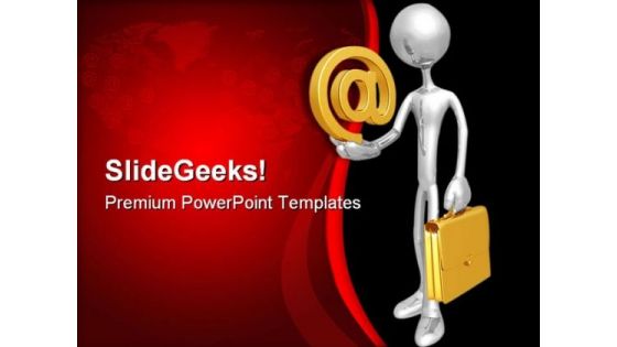 Businessman Holding E Mail Internet PowerPoint Themes And PowerPoint Slides 0611 Businessman Holding E Mail Internet PowerPoint Themes And PowerPoint Slides 0611