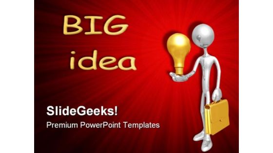 Businessman Holding Lightbulb Business PowerPoint Templates And PowerPoint Backgrounds 0611